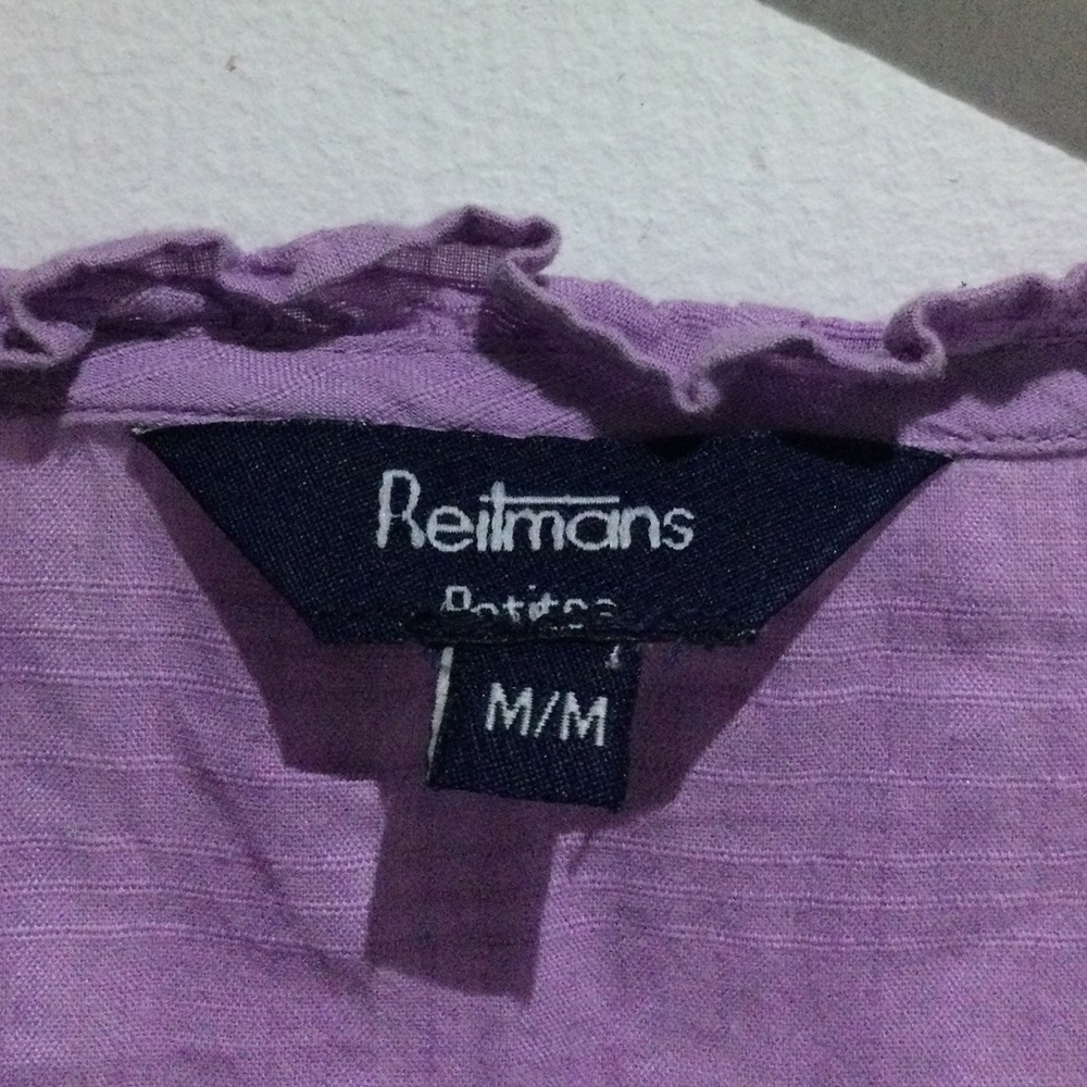 Reitmans Lavender Blouse with Ruffle Trim - Picture 2 of 5